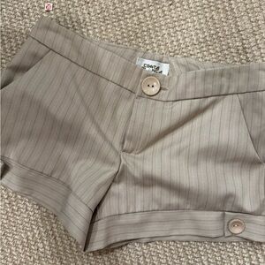Costa Blanca High Waist Beige Striped Shorts